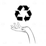 Open Hand Below Recycling Icon